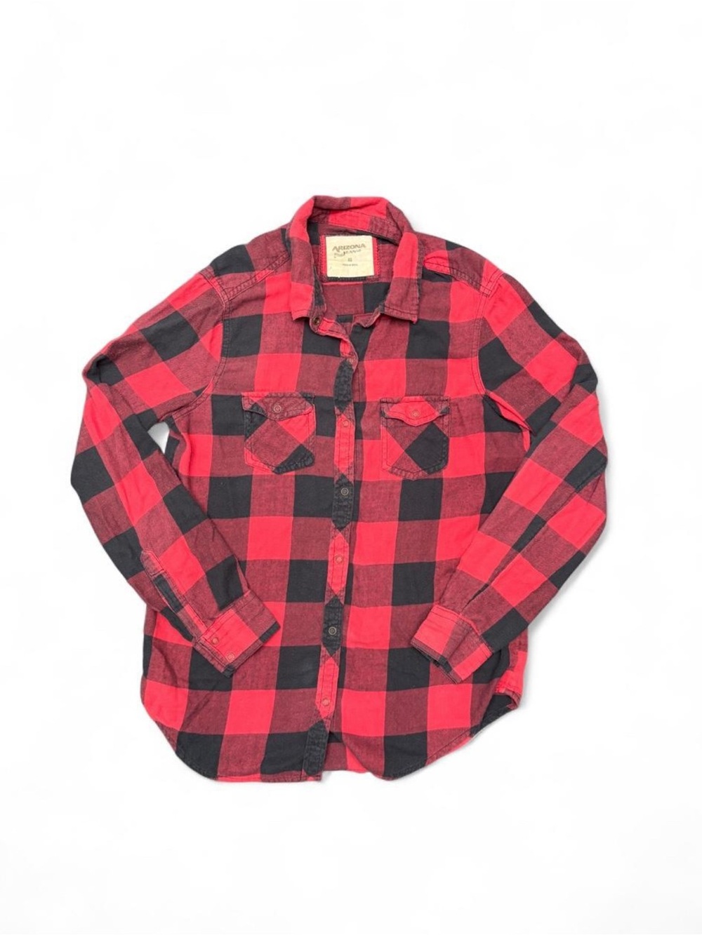 Arizona Jean Company Red and Black Buffalo Plaid Button-Down Shirt